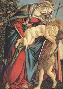 Sandro Botticelli Madonna and child with the Young St John or Madonna of the Rose Garden oil on canvas